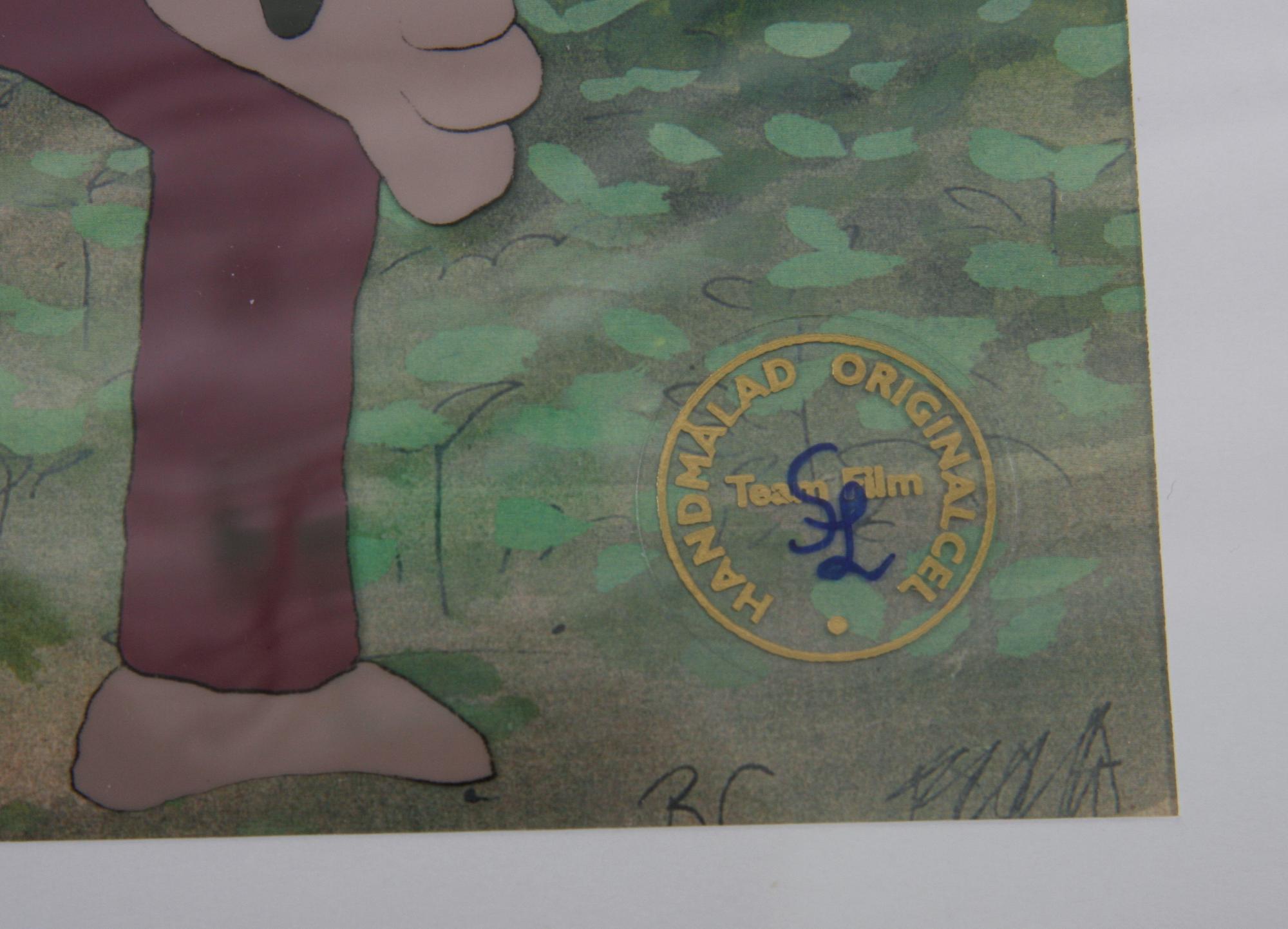 ORIGINALCEL, ur "Pelle Svanslös". Blandteknik, Team Film, sign SL.