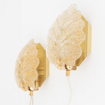 A pair of Swedish wall lamps, Rejmyre Armaturfabrik.