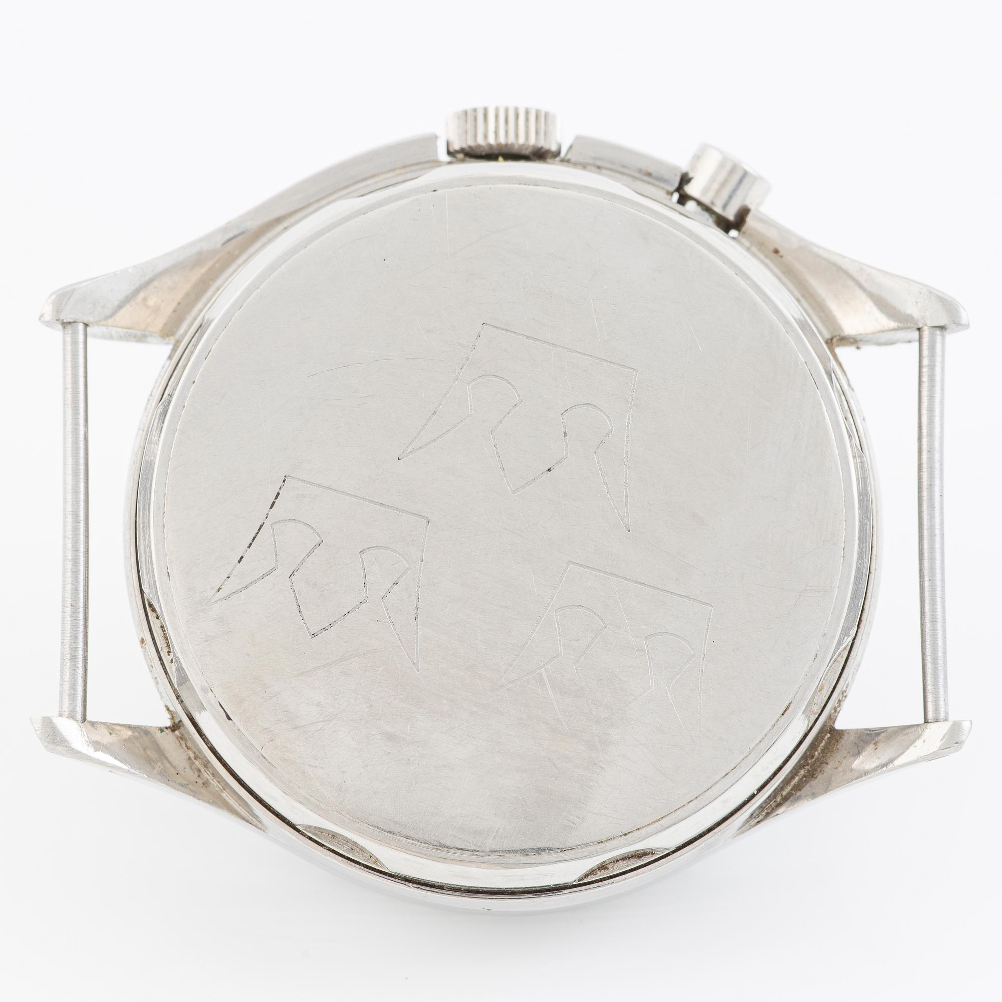 Lemania, Tg 195, "Tre Kronor", kronograf, armbandsur, 40 mm.