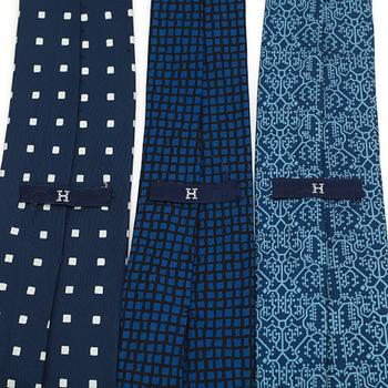 HERMÈS, three silk ties.