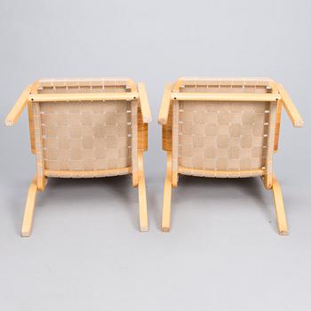 ALVAR AALTO, Four late 20th Century 'model 45' armchairs for Artek.