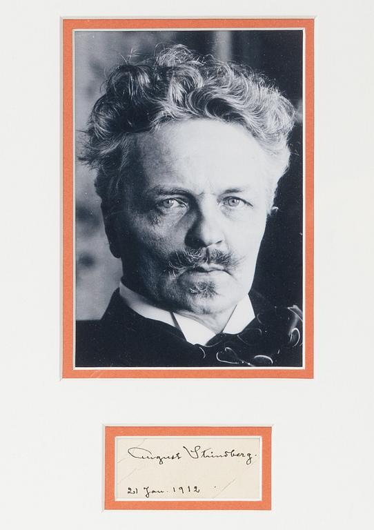 August Strindberg, an autograph, dated 21 Jan. 1912.