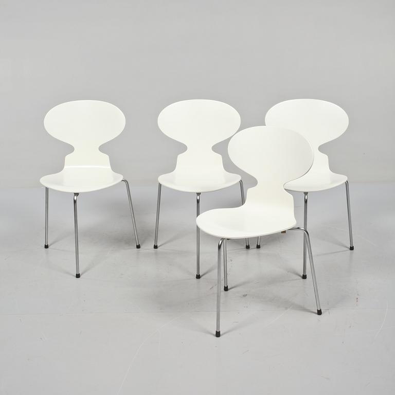 STOLAR, 4 st, "Myran", Arne Jacobsen, Fritz Hansen, 1900-talets andra hälft.