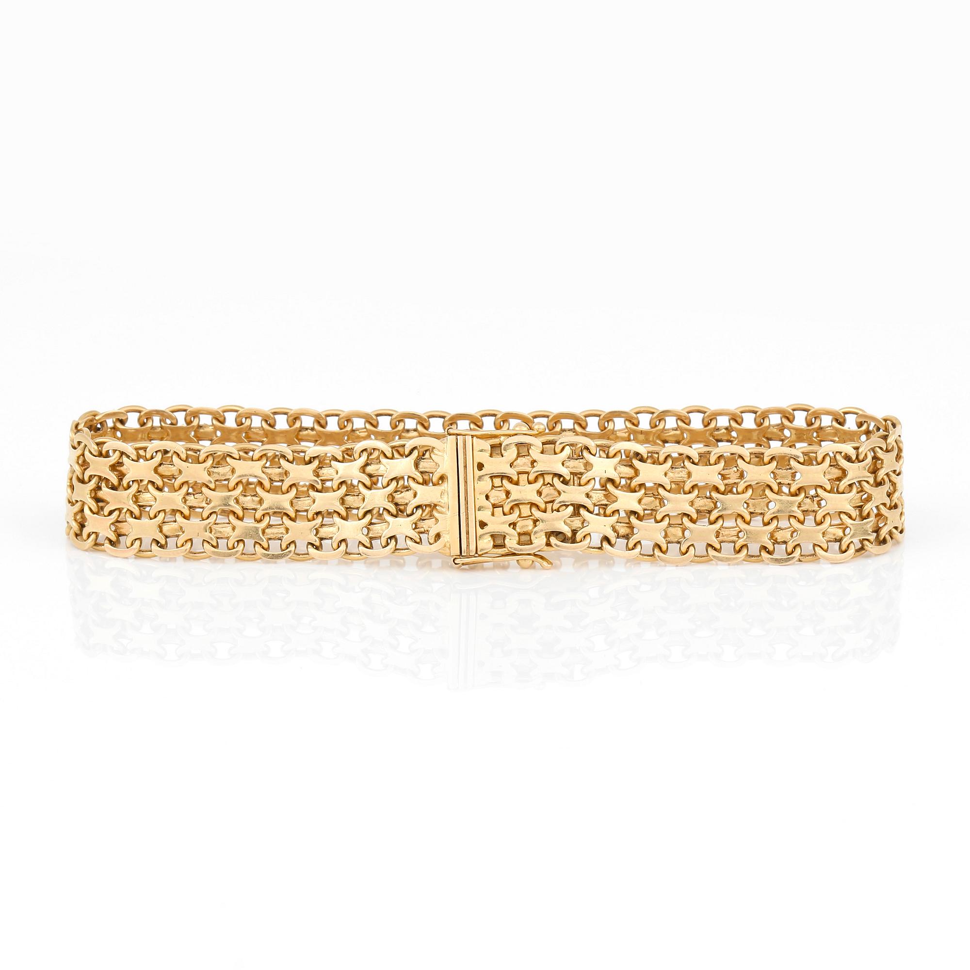 ARMBAND, guld 18K, Stockholms Ädelsmide AB, Stockholm 1960. Vikt ca 25 gram.