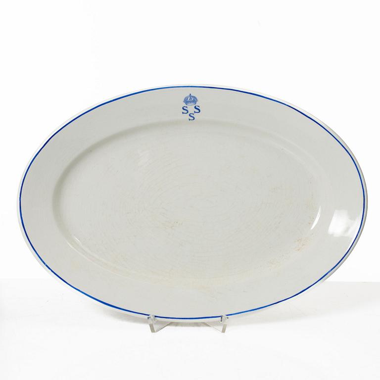 Matservis, 45 delar, porslin, "Kungliga Svenska Segelsällskapet", tillverkad för Nordiska Kompaniet, Rörstrand.