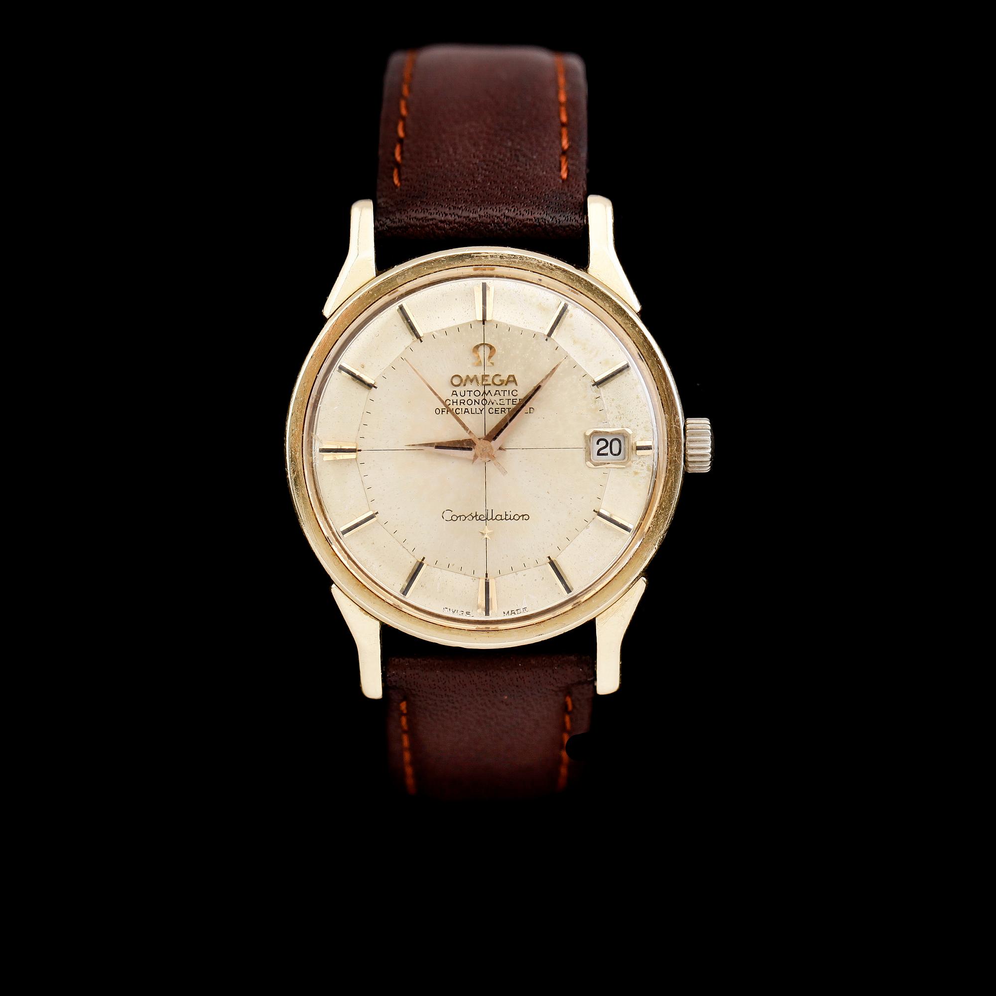 ARMBANDSUR, guld på stål, Omega, Automatic, Chronometer, Constellation.