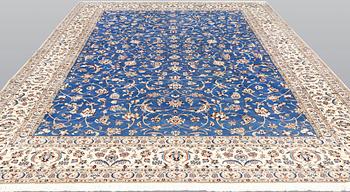 A part silk Nain carpet, so-called 4LAA, approx. 367 x 260 cm.