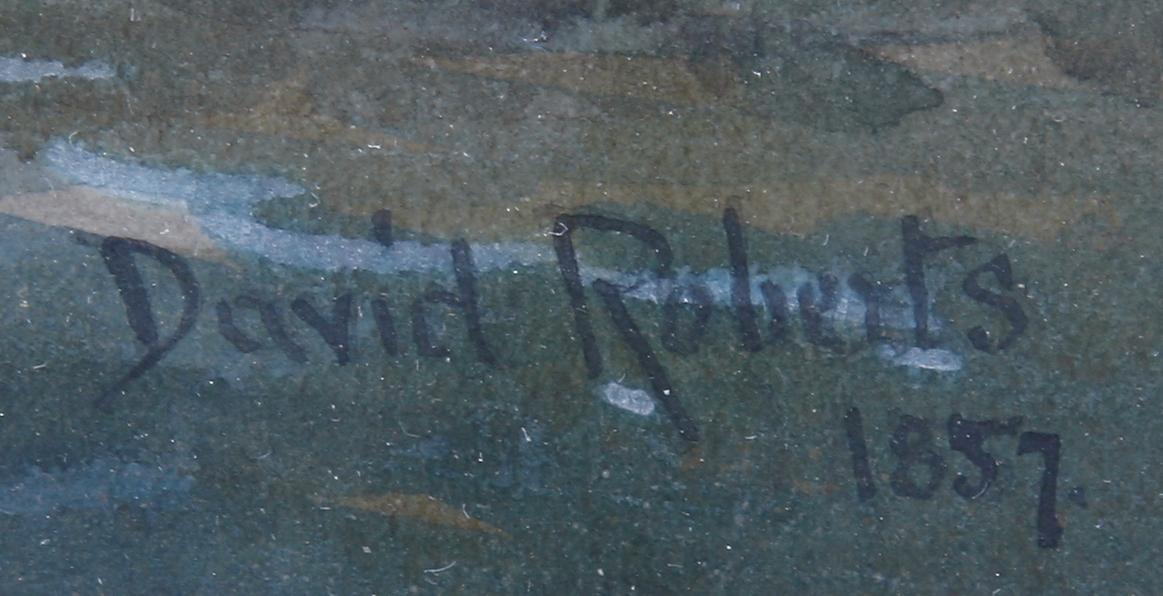 OKÄND KONSTNÄR, akvarell, sign, David Roberts 1857.