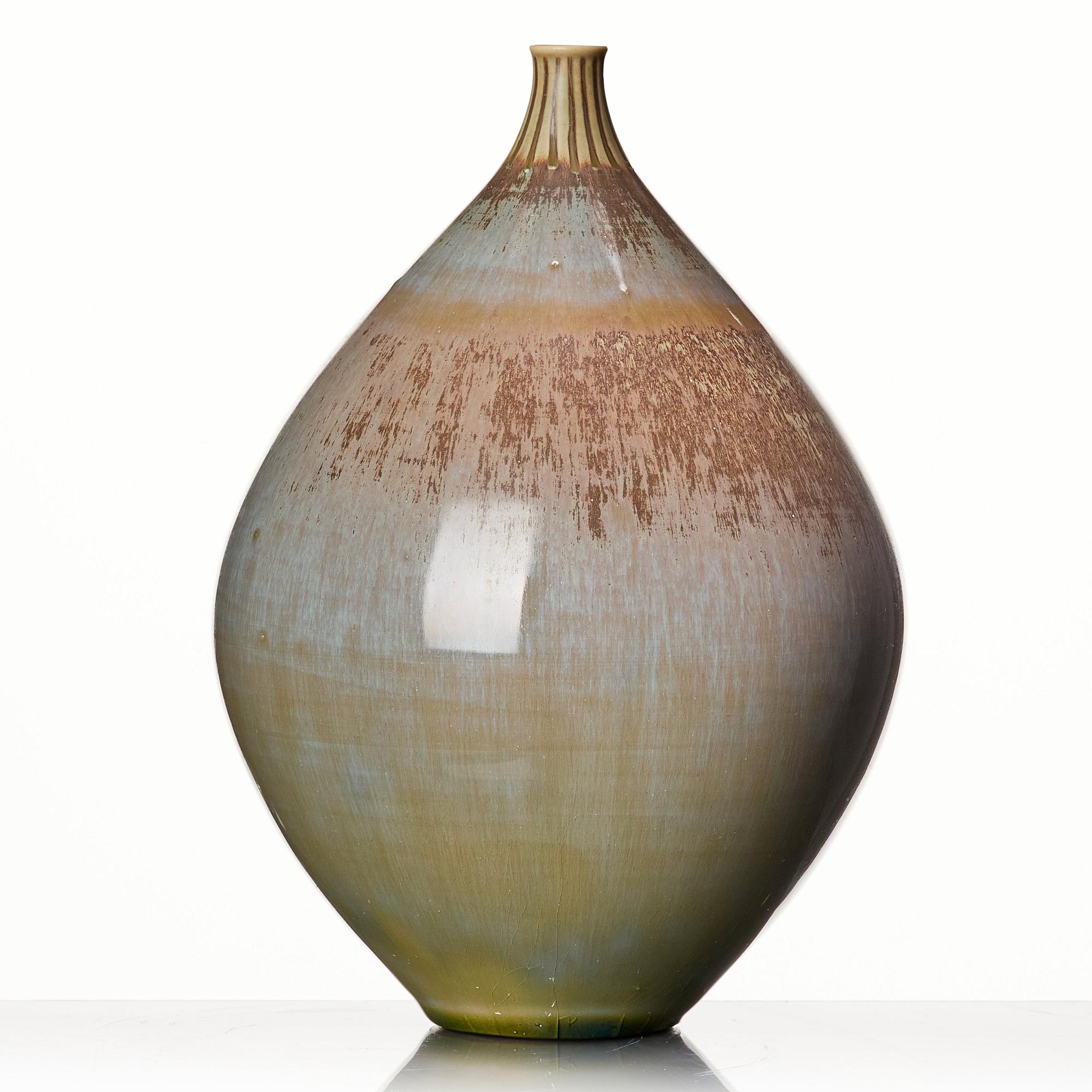 Stig Lindberg, a stoneware vase, Gustavsberg studio, Sweden 1961.