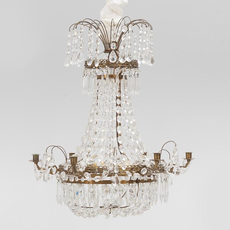 A Gustavian style chandelier, mid-20th century.