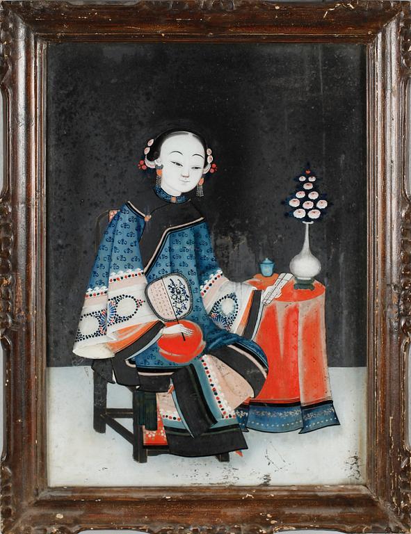 GLASMÅLNING, Kina, 1800-tal.