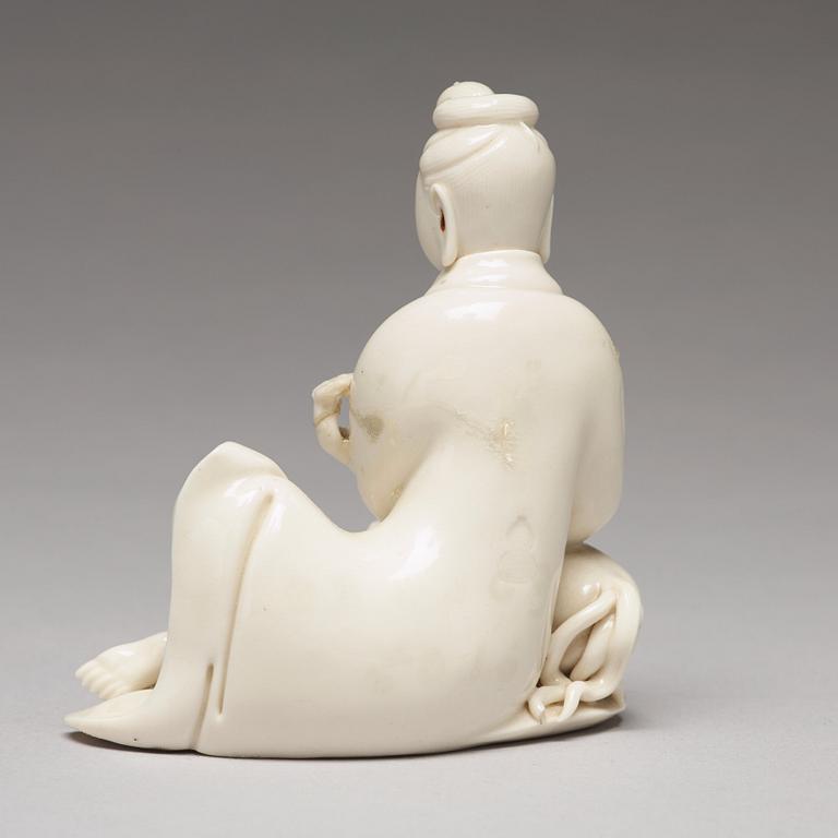 FIGURIN, blanc de chine. Qingdynastin, 1700-tal.