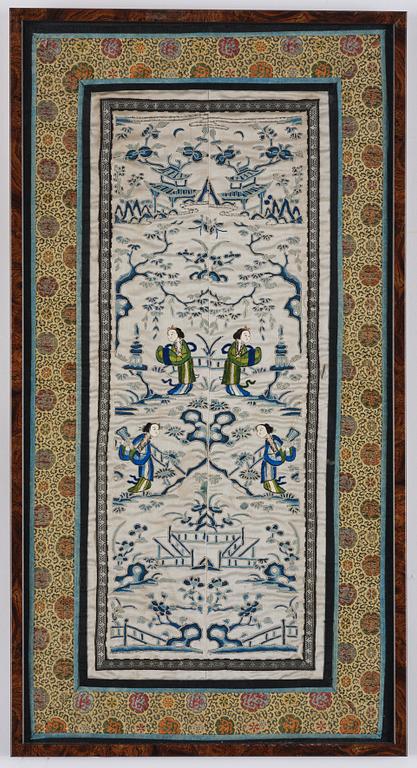 Broderi, siden. Sen Qingdynasti, omkring 1900.