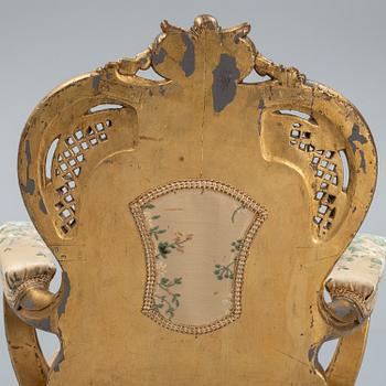 A south European Baroque style chair, late 19th Century.