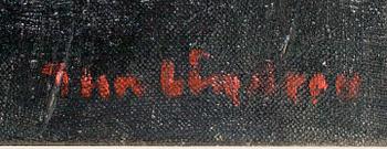 THOR LINDROOS, öljy kankaalle, signeerattu ja a tergo myös päivätty -74.