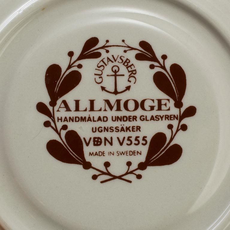 MATSERVIS, "Allmoge", 61 delar, porslin, Gustavsberg, tidigt 1900-tal.