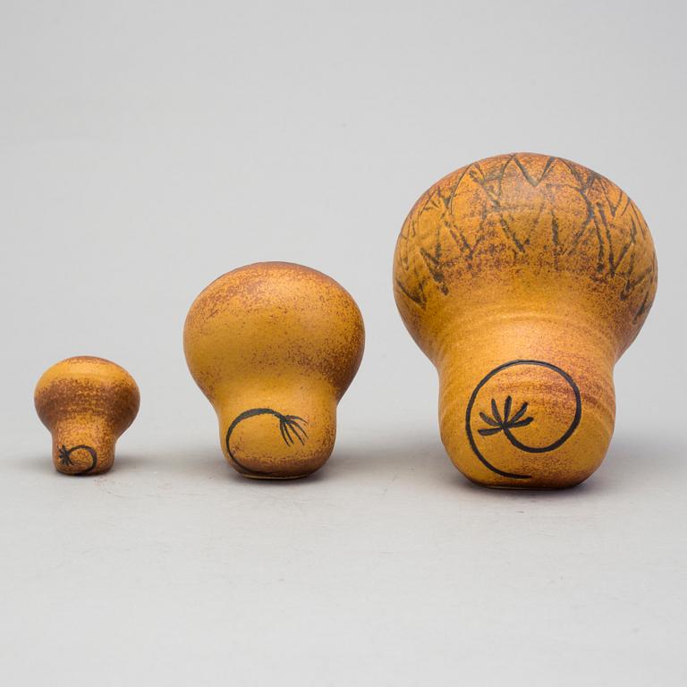 Three 20th Century stoneware figurines designed Lisa Larson, Gustavsberg.