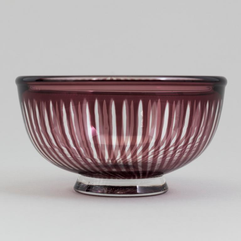 A glas bowl by EDWARD HALD, signed.