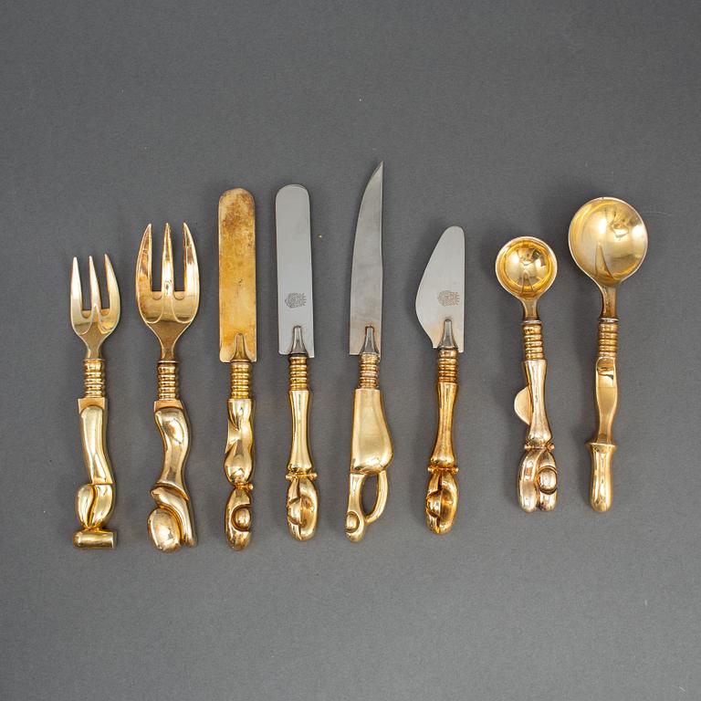 A set of 22 piecec of sculptural cutlery, possibly Italy 20th century.