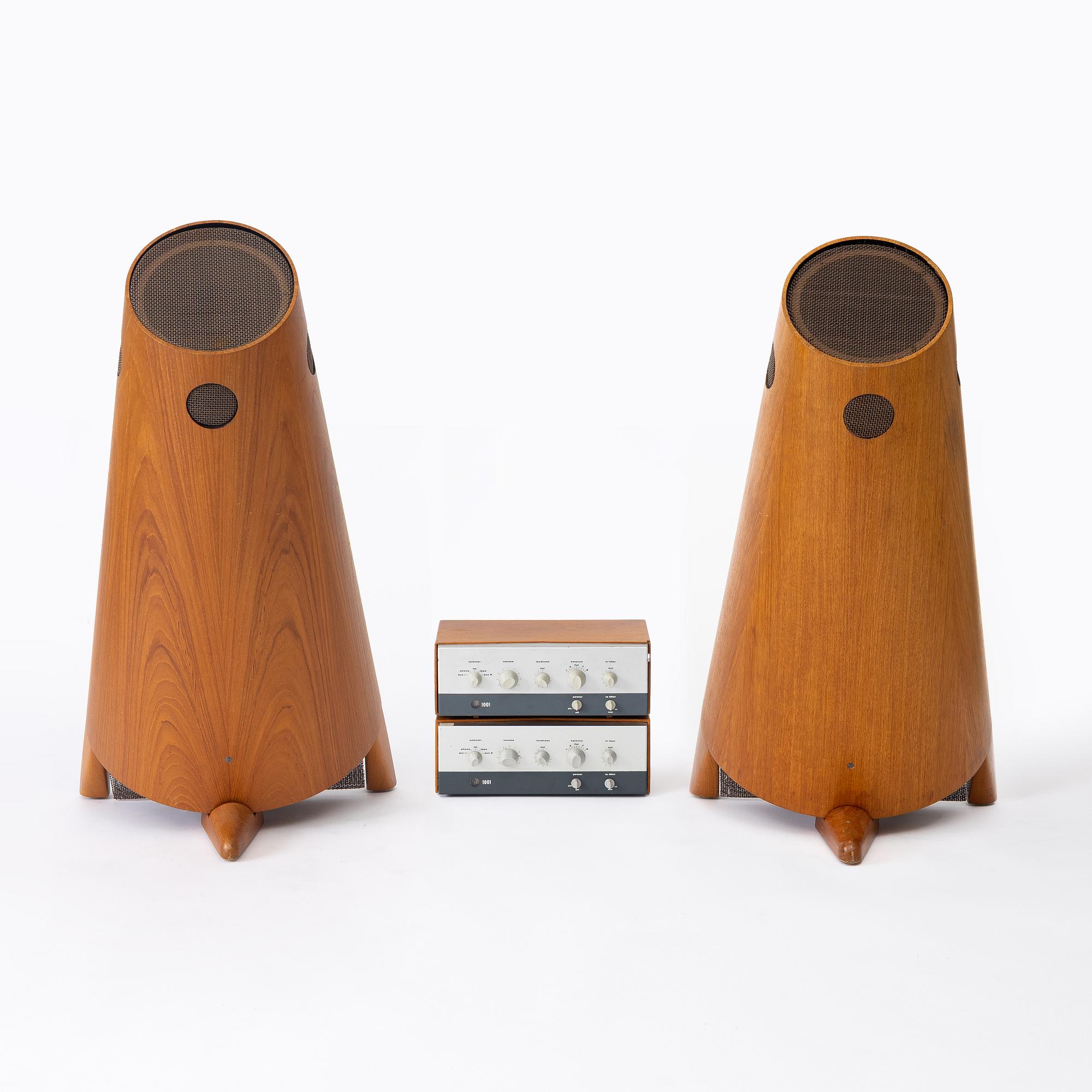 Stig Carlsson, LOAS 1001/”Kolboxen", a pair of loudspeakers, 1959-62, Sweden.