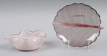 SKÅL samt FAT. Glas. Venini, Murano, sign.