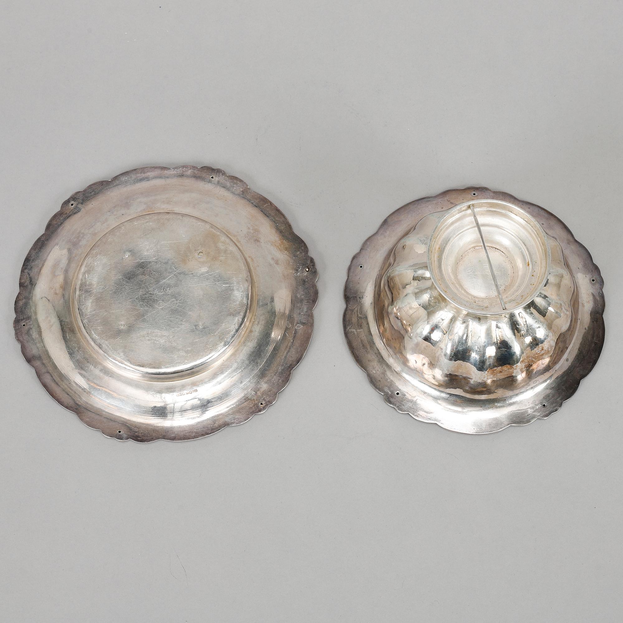 Gustaf Möllenborg, såsskål med fat, silver, Stockholm 1856-57.