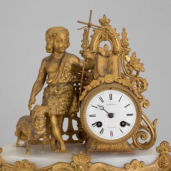 A neo rococo mantel clock by Tornberg Stockholm in the second half of the 19th century.