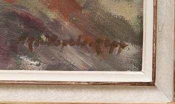 Oil on canvas, laid on board, signed.