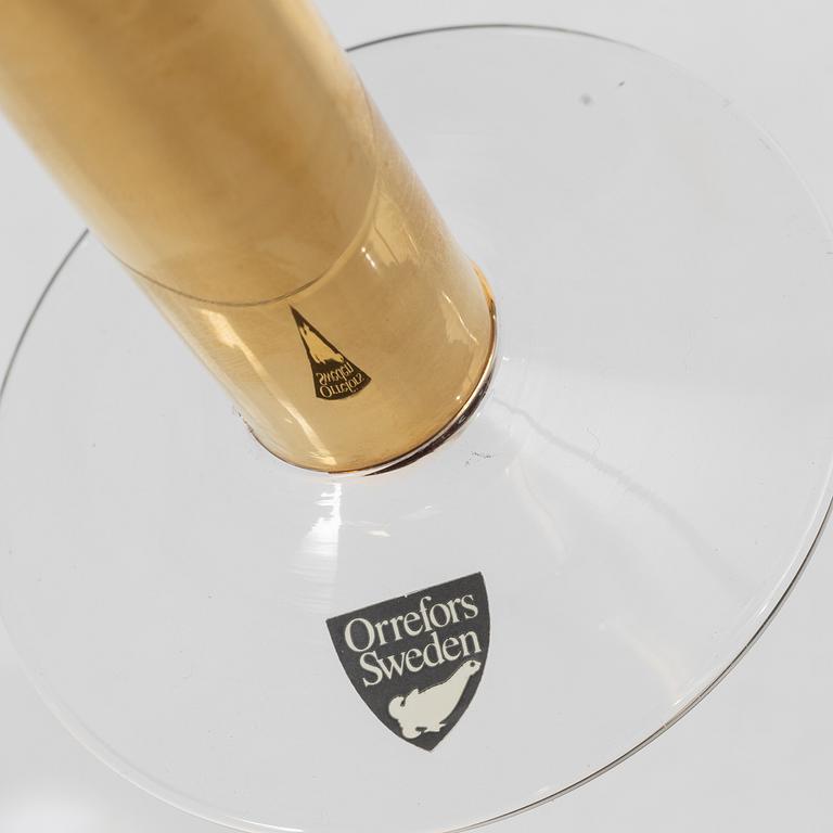 Gunnar Cyrén, Six white wine glasses, "Nobel", Orrefors, Sweden, post 1991.
