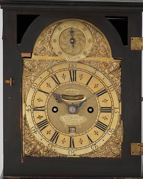 A George II 1720's Daniel Quare and Stephen Horseman ebonised striking table clock.
