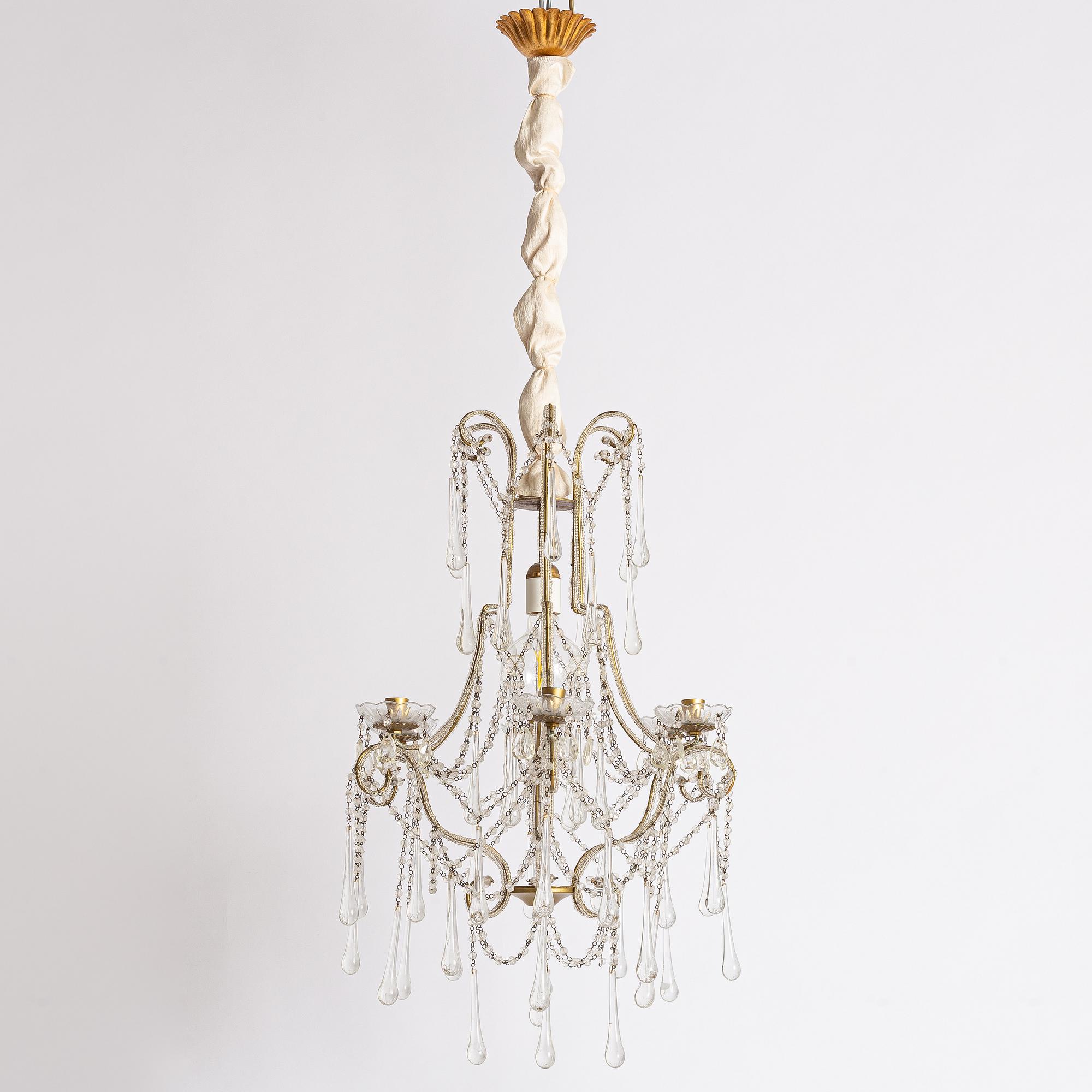 Chandelier, probably Italy, 1960s/70s.