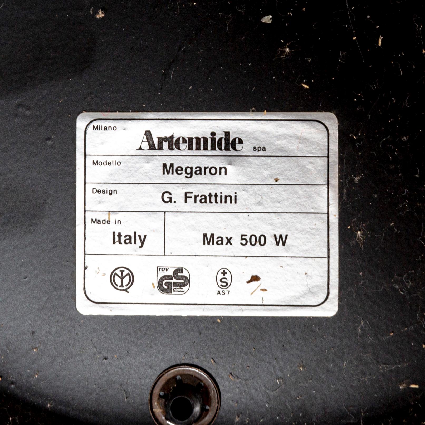 A 'Megaron' floor lamp by Gianfranco Frattini for Artemide, designed 1979.