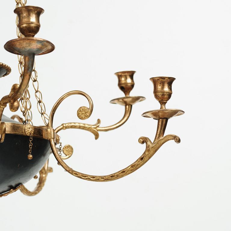 Ampel, för åtta ljus, ca år 1800, Sengustaviansk.
