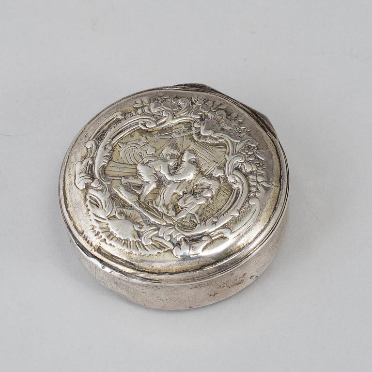 SNUSDOSA, silver, rokoko, 1700-talets andra hälft.