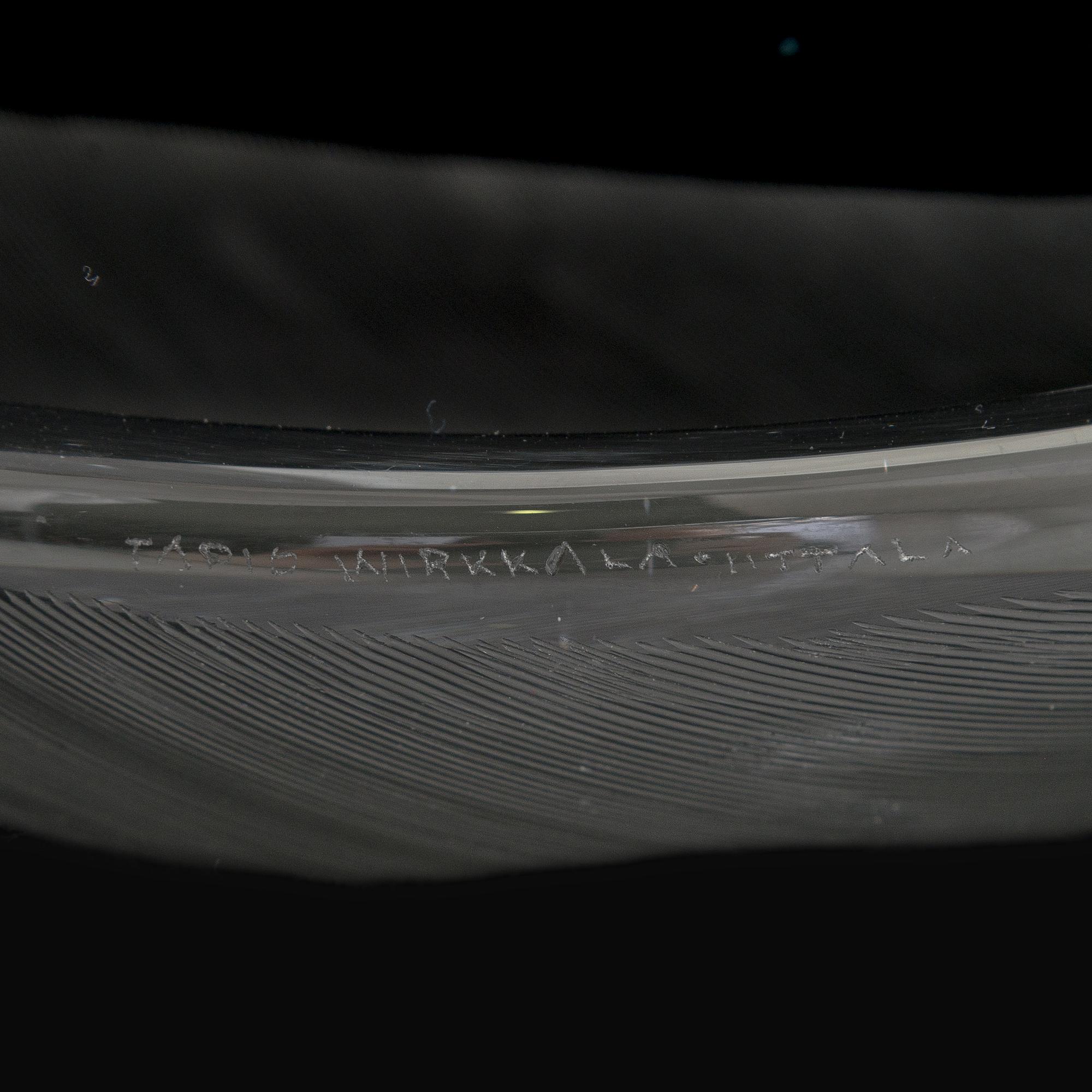 Tapio Wirkkala, art glass 'Lehti' (leaf), model 3337, signed Tapio Wirkkala Iittala.
