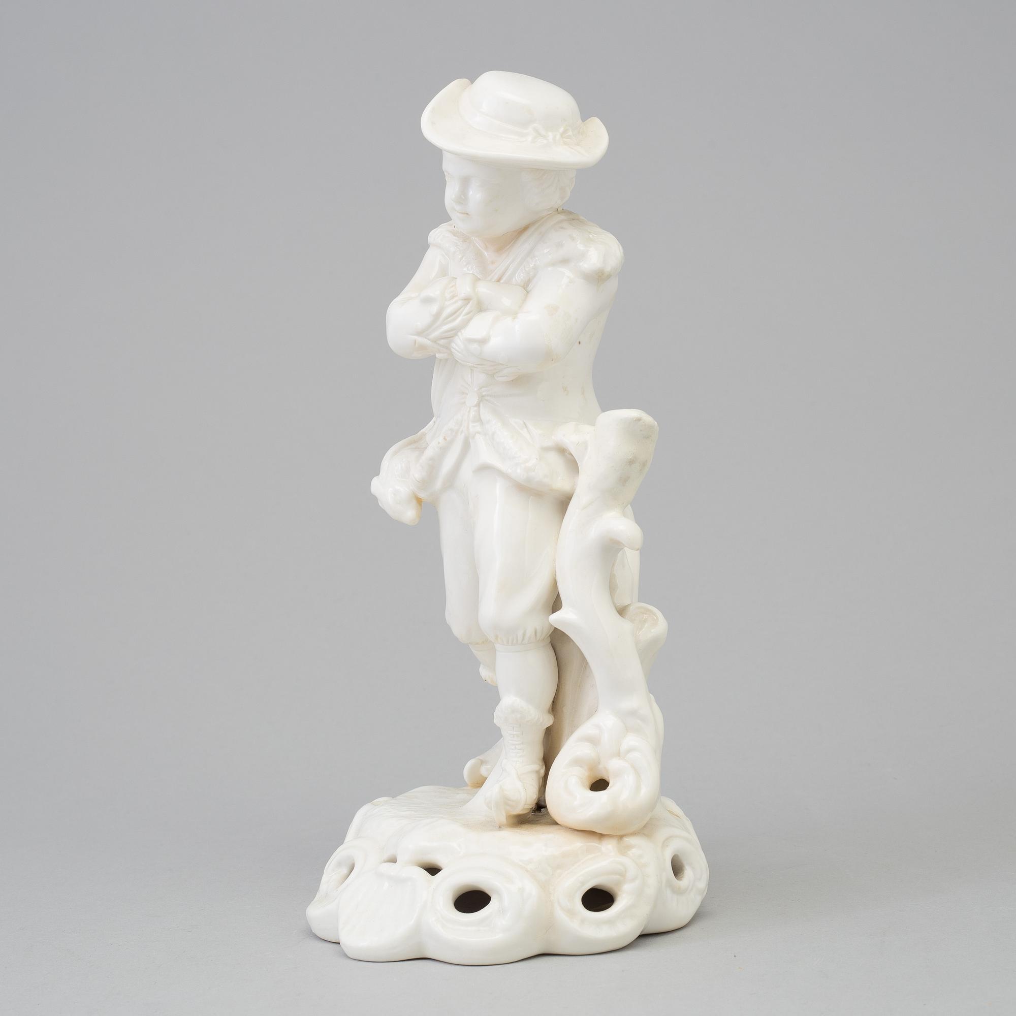 FIGURIN, porslin. med Derby-liknande märke. England, tidigt 1900-tal.