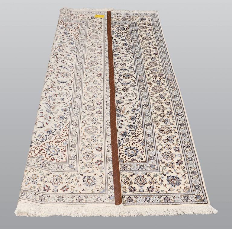A carpet, Nain part silk s.k 6 LAA, 238 x 148 cm.