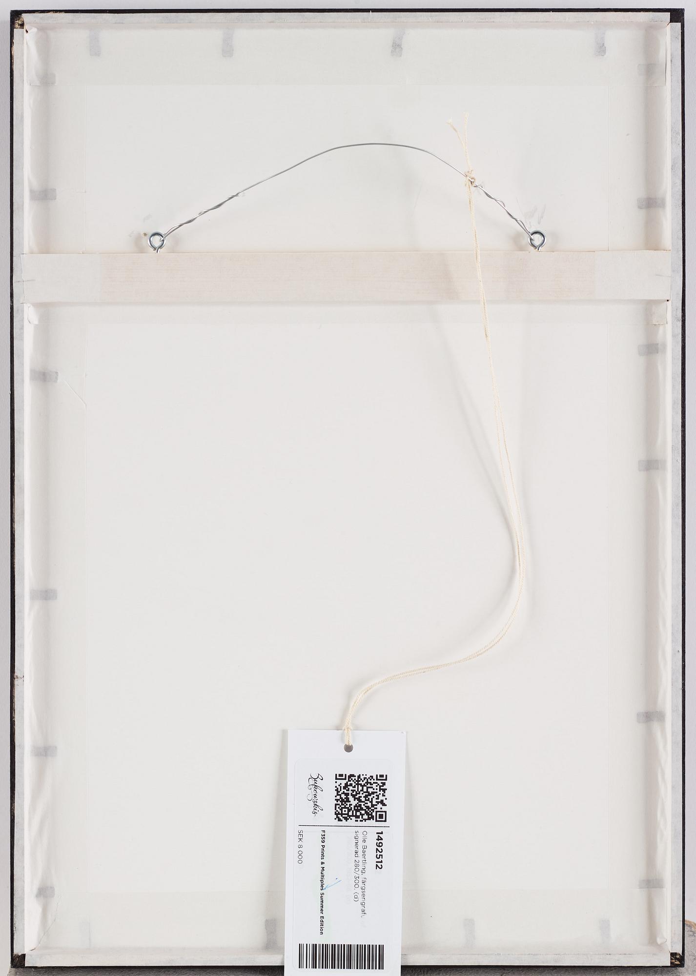 Olle Baertling, färgserigrafi, signerad 280/300.