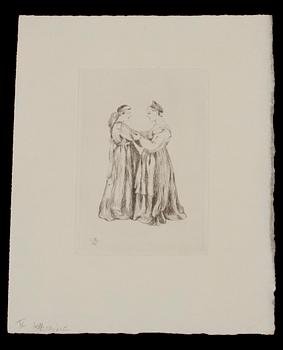 LOUIS SPARRE, etsningar, 8 st, signerade i plåten.