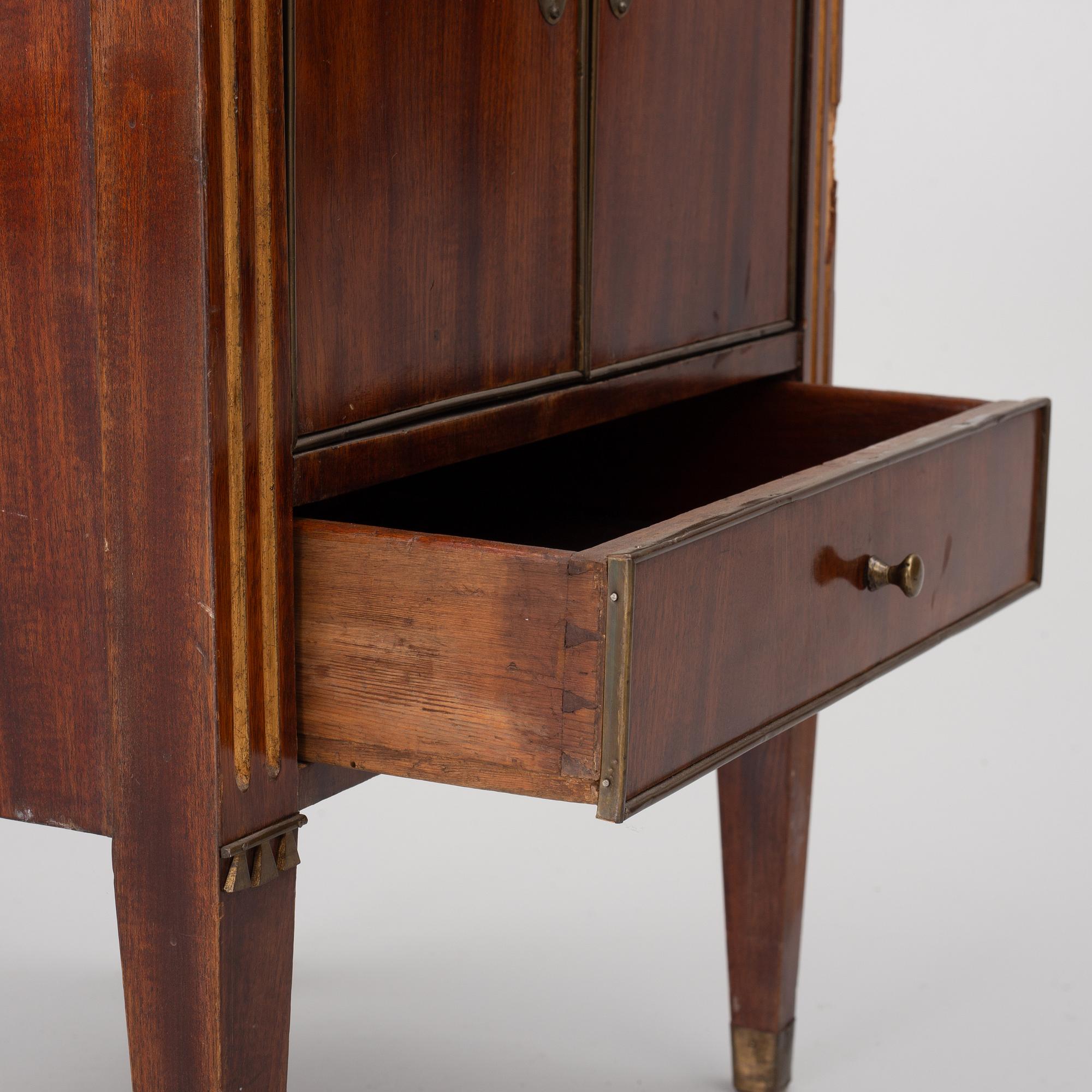 A late Gustavian style pot cupboard, 19th century.