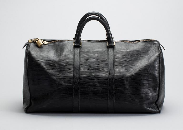 VÄSKA, "Keepall 50 Epi Black", Louis Vuitton.