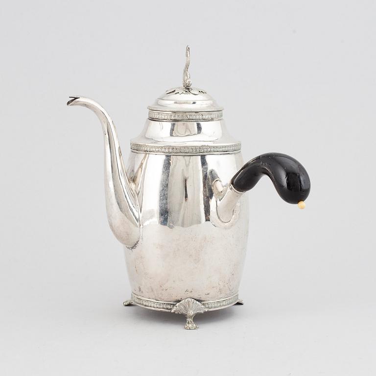 Anders Lundqvist, kaffekanna, silver, Stockholm 1816, Empire.