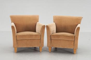 FÅTÖLJER, ett par, inköpta på NK, 1950-tal.