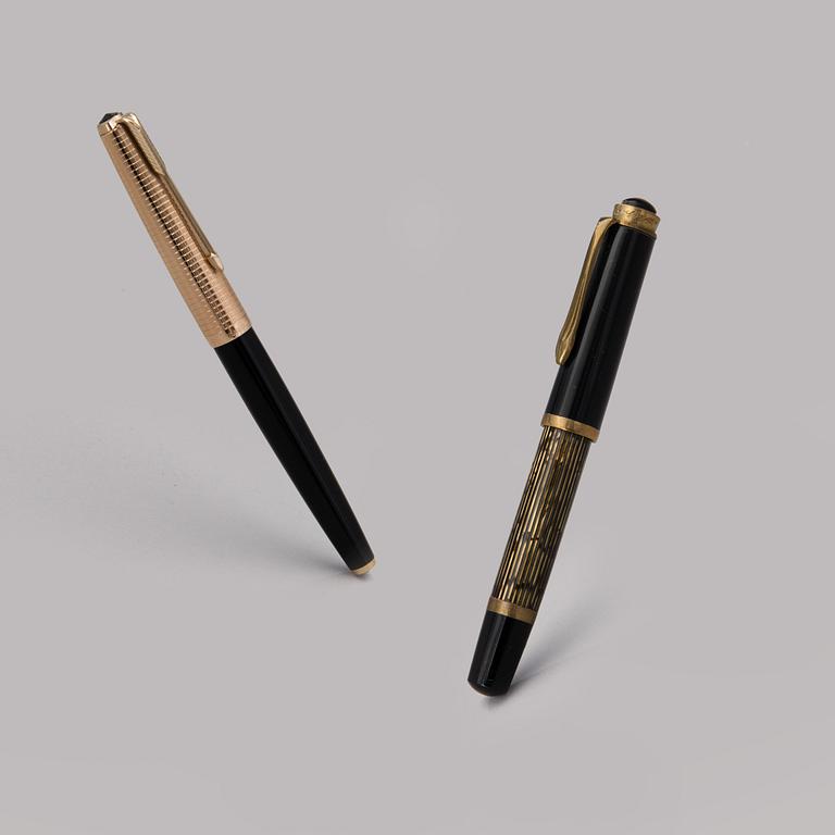 TWO VINTAGE FOUNTAIN PENS by Parker and Goldring.