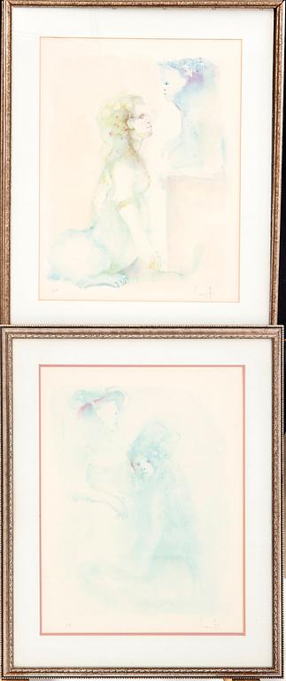 Leonor Fini, two lithographs in colours signd and numbered EA.