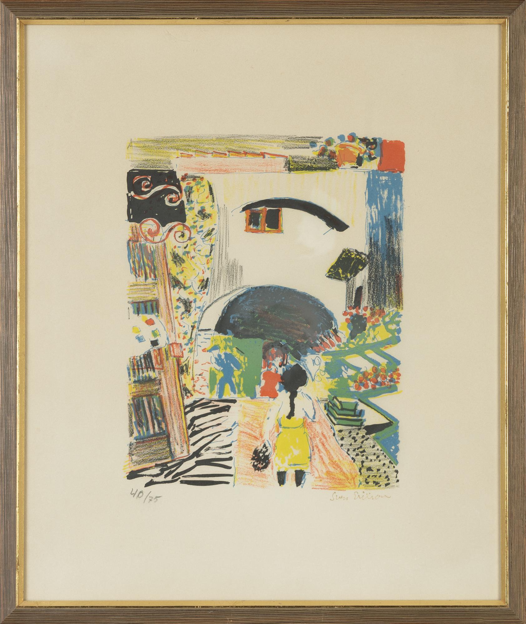 Sven X:et Erixson, a signed litograph, numbered 40/75.