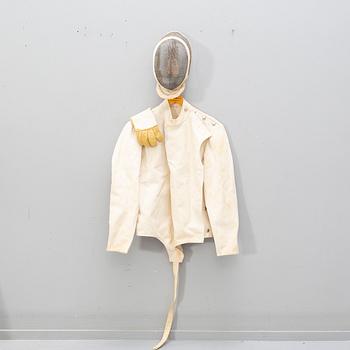 A French set of sword, mask and clothing for fencing, mid/second part of the 20th century.