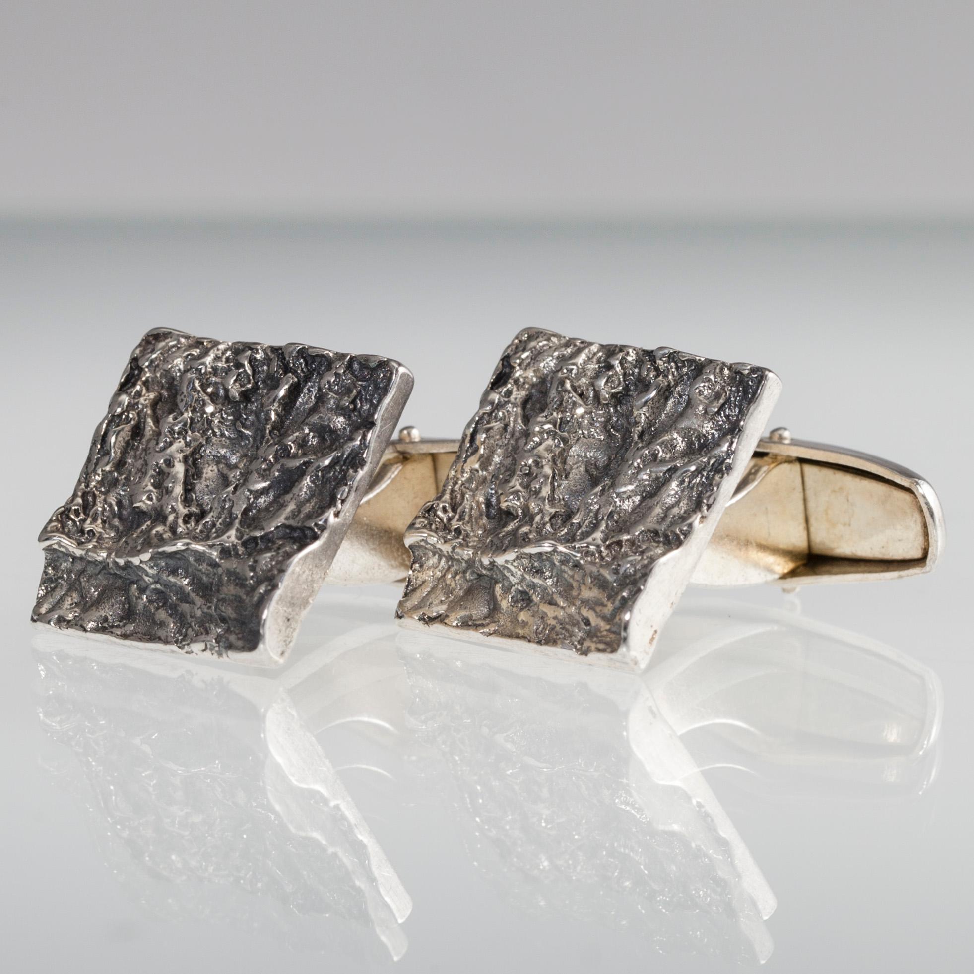 MANSCHETTKNAPPAR, silver, Turun Hopea, Åbo 1972.