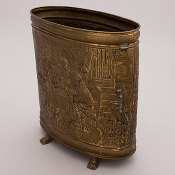 A brass unbrella stand, probably the Netherlands, the first half of the 20th century.