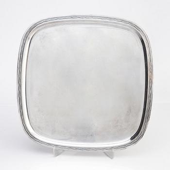 Gustaf Janson, bricka, silver, CG Hallberg, Stockholm 1958.